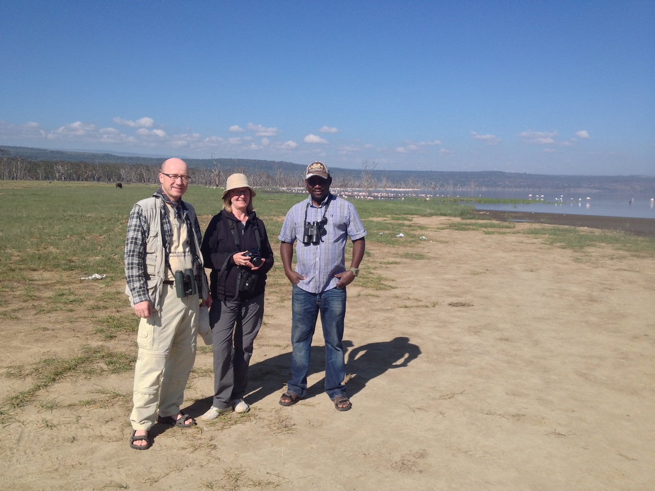 Finnish Couple, Kim soderling and Lampen Hikka at the shores of Lake Nakuru during a short birding trip in October 2017 clients CLIENTS fullsizeoutput f3b