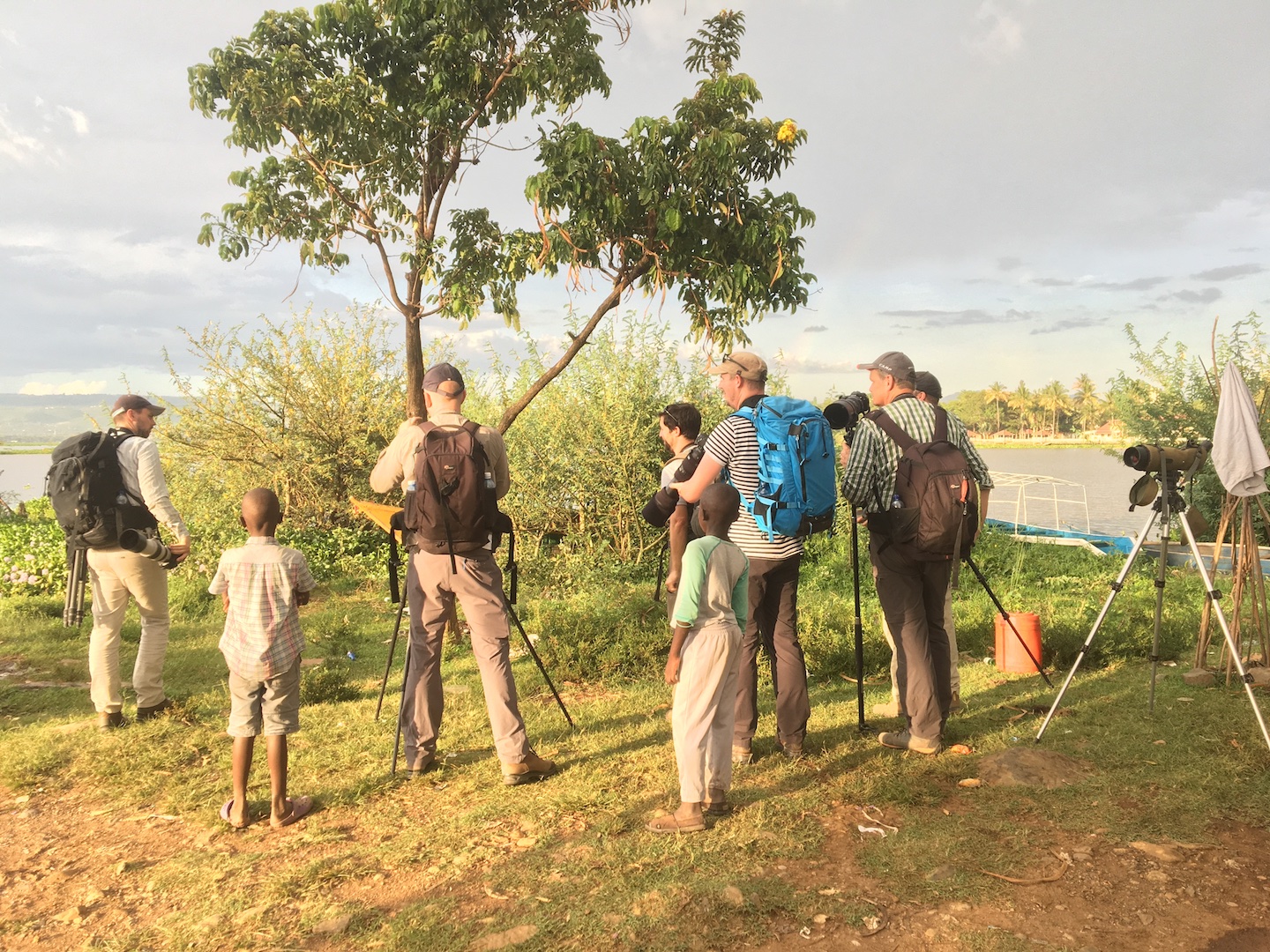 Dutch birders at the shores of Lake Victoria in November 2019